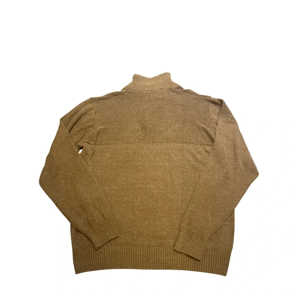 U.S. Polo Assn. Mens XL Quarter Zip Pullover Sweater Brown‎ Cotton Blend Casual